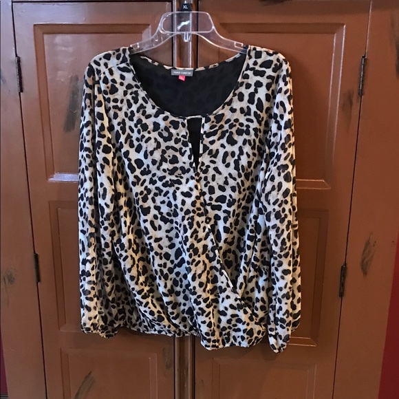 vince camuto leopard print blouse